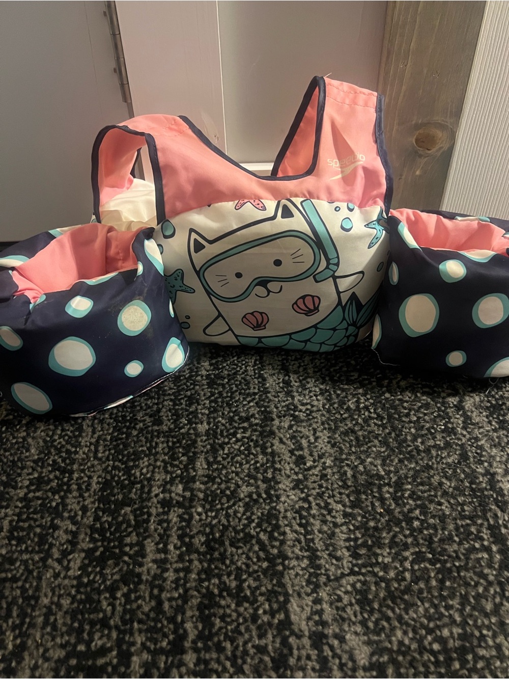 Speedo Kids Pink & Navy Mermaid Cat Floatation Vest